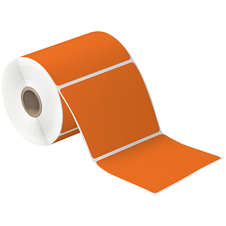 4 x 4" Orange Desktop Direct Thermal Label